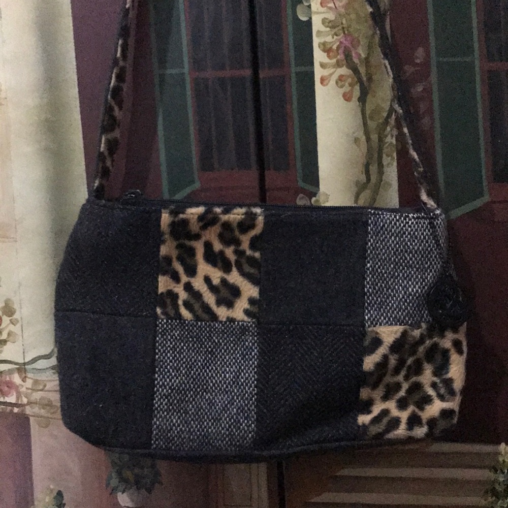 Multi-patterned wool Frankie&Johnnie purse